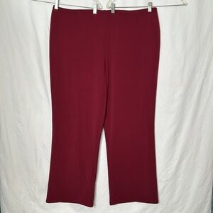 Fashion Bug Stretch Burgundy Pull On Pants Size 26-28